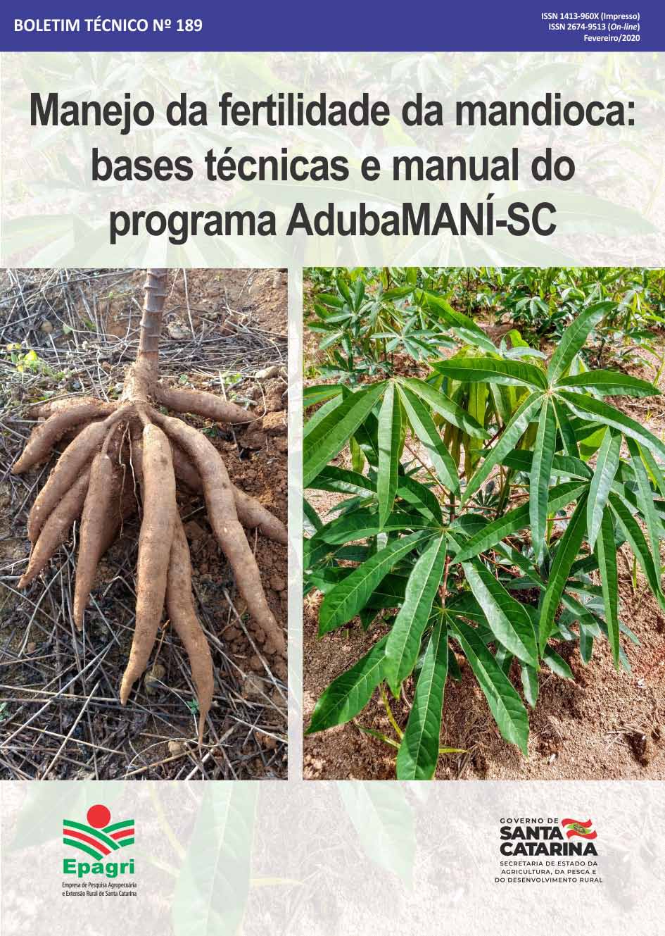 					Visualizar n. 189 (2019): Manejo da fertlidade da mandioca: bases técnicas e manual do programa AdubaMANÍ-SC
				
