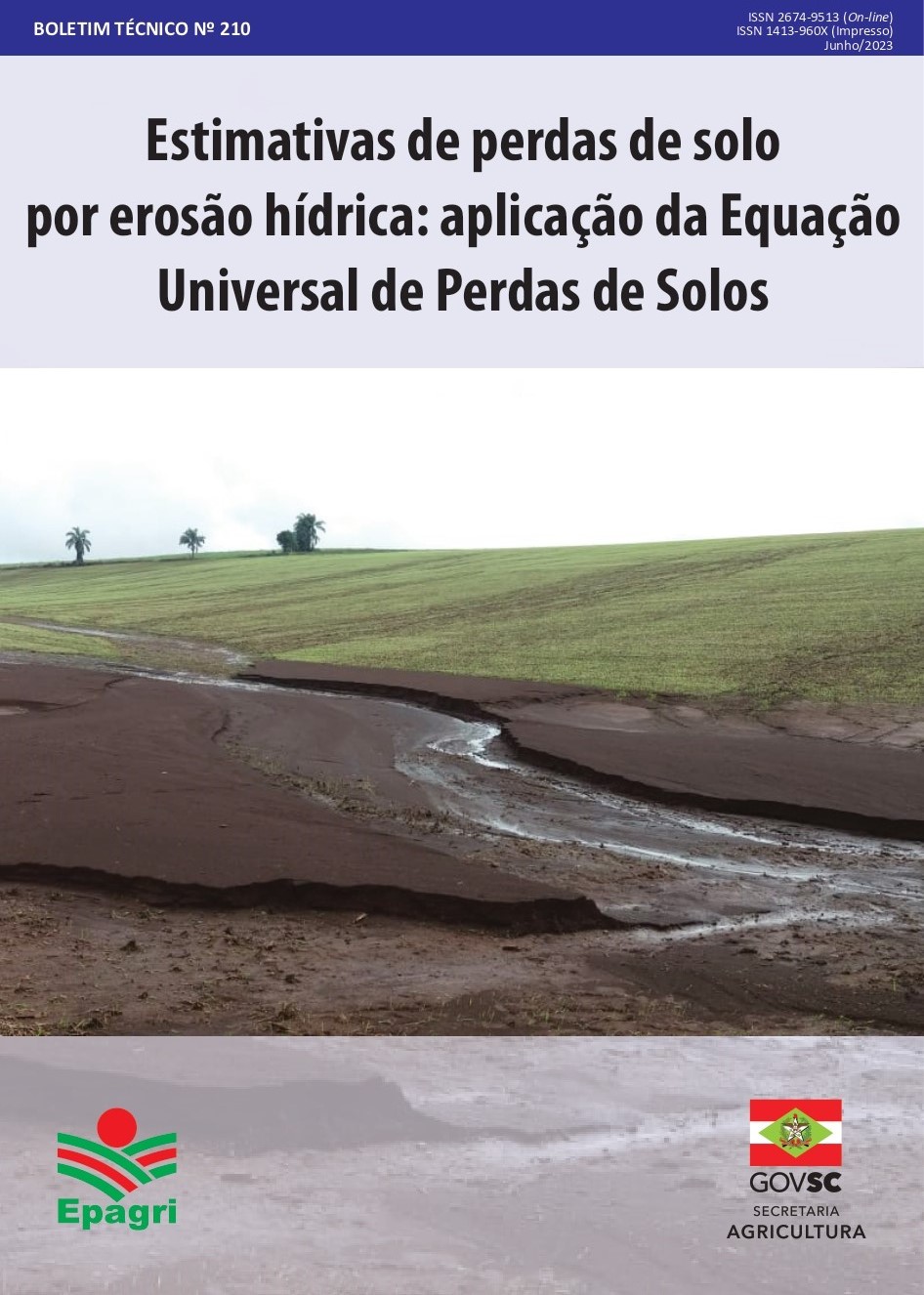 					View No. 210 (2023): Estimativas de perdas de solo por erosão hídrica por meio da Equação Universal de Perdas de Solo
				