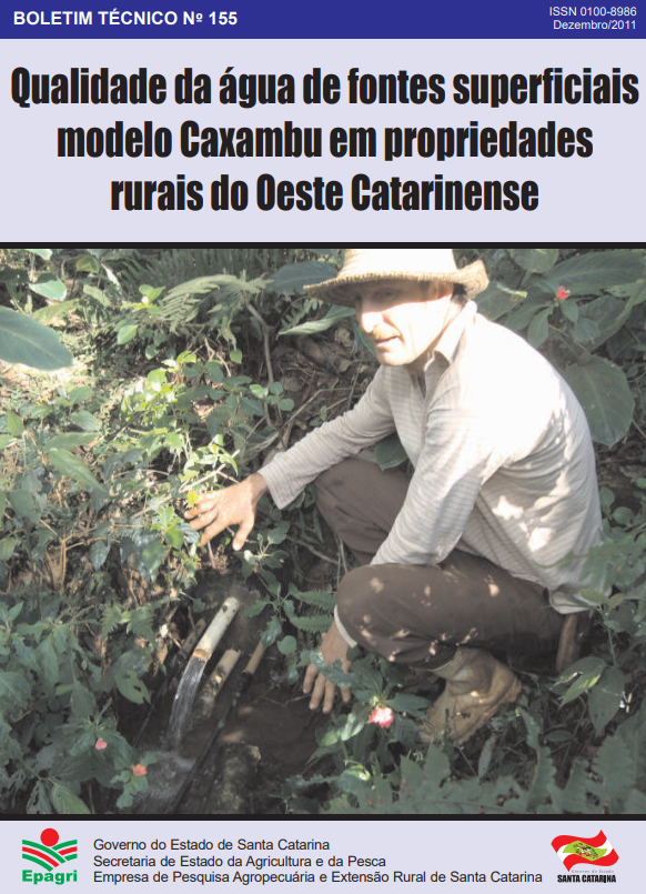 					Visualizar n. 155 (2011): Qualidade da água de fontes superficiais  modelo Caxambu em propriedades rurais do  Oeste Catarinense
				
