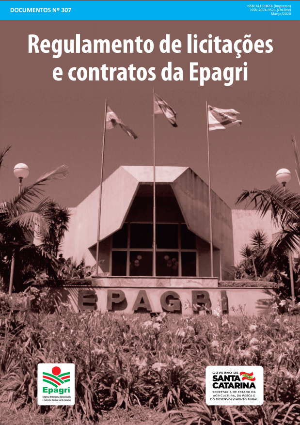 					Visualizar n. 307 (2020): Regulamento de Licitações e Contratos da Epagri
				