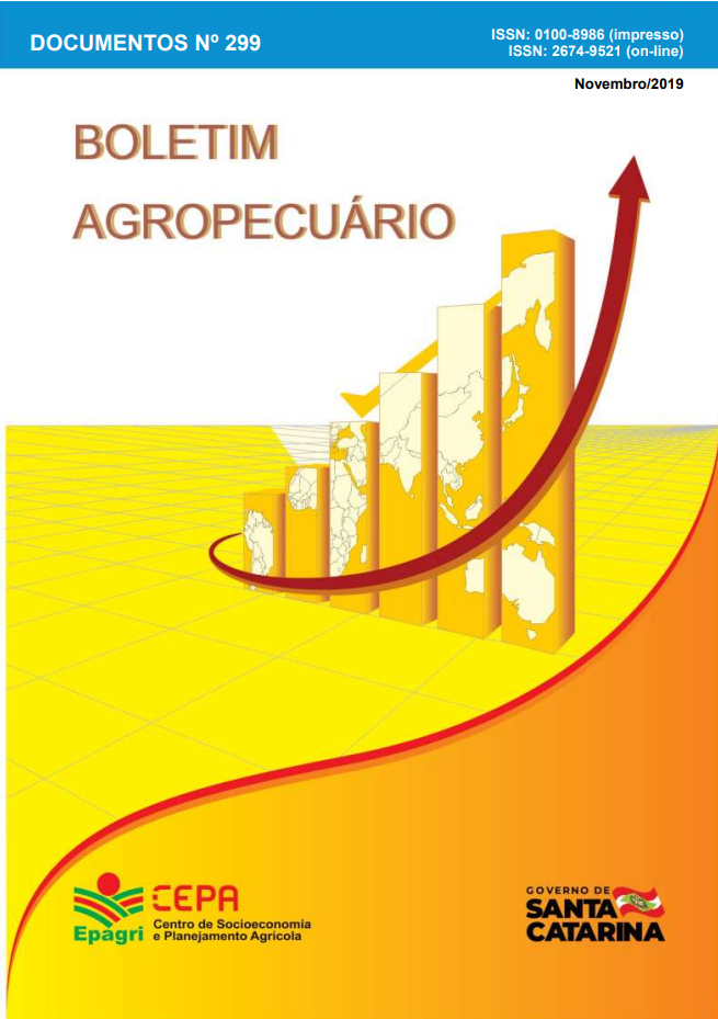 					Visualizar n. 299 (2019): BOLETIM AGROPECUÁRIO: novembro 2019
				